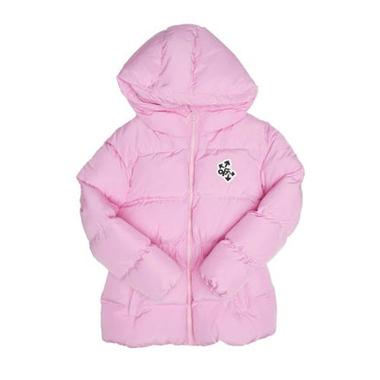 Front - Off White Childrens/Kids Rounded Nylon Puffer Jacket