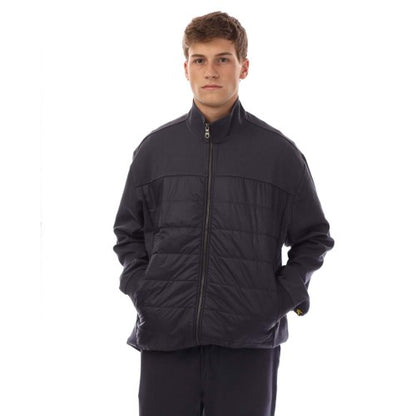 Front - Lyle & Scott Mens Hybrid Interlock Panelled Bomber Jacket