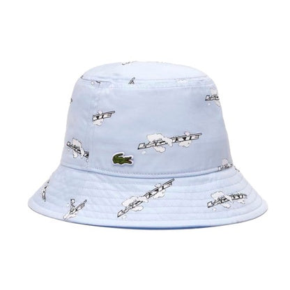 Front - Lacoste Cloud Print Organic Cotton Bucket Hat