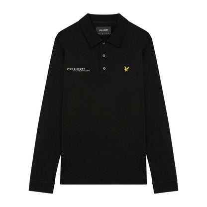 Front - Lyle & Scott Mens Co-Ordinate Print Logo Long-Sleeved Polo Shirt