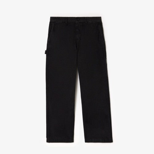Front - Lacoste Mens Cotton Canvas Carpenter Straight Trousers