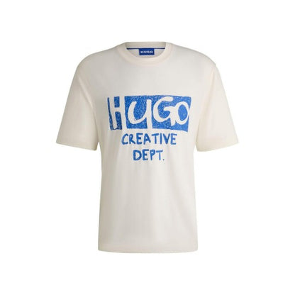 Front - Hugo Mens Nugocrea Artwork Logo T-Shirt