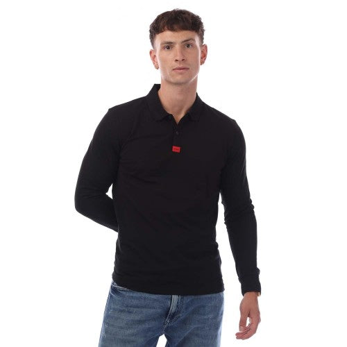 Front - Hugo Boss Mens Deresolo222 Long-Sleeved Polo Shirt