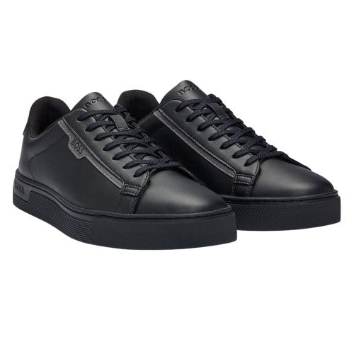 Front - Boss Mens Rhys Suede Tennis Trainers