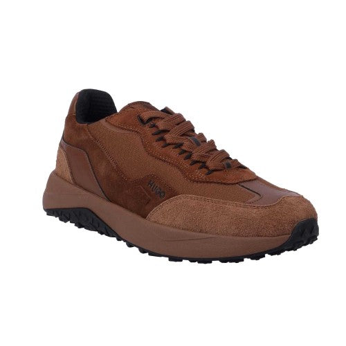 Front - Hugo Mens Kane Runner Suede Trainers