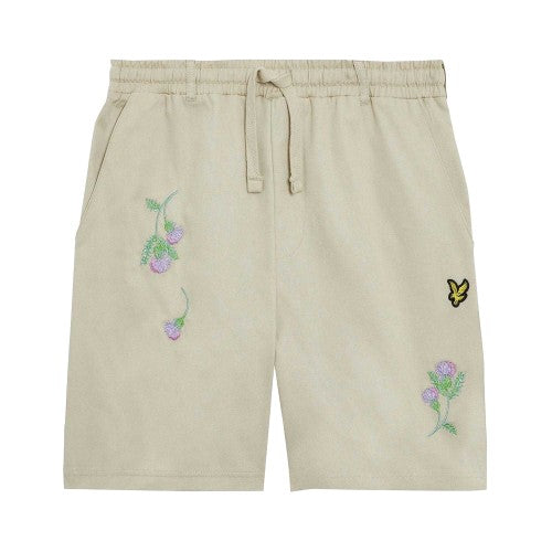 Front - Lyle & Scott Mens Thistle Club Embroidered Logo Shorts