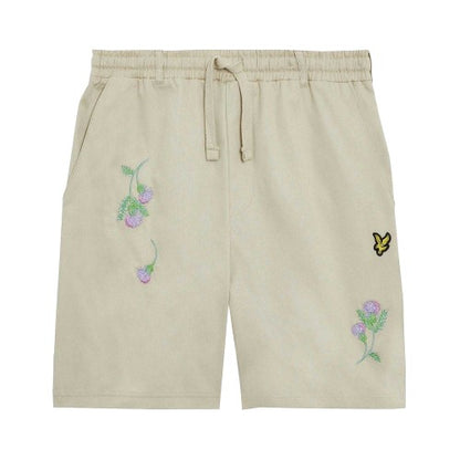 Front - Lyle & Scott Mens Thistle Club Embroidered Logo Shorts