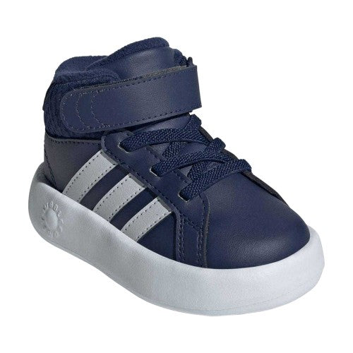 Front - Adidas Baby Grand Court Mid Cut Trainers