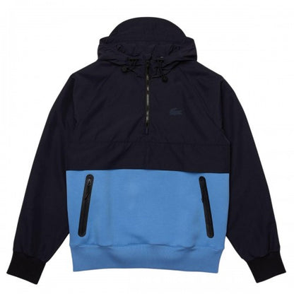 Front - Lacoste Mens Dual Material Pull Over Jacket