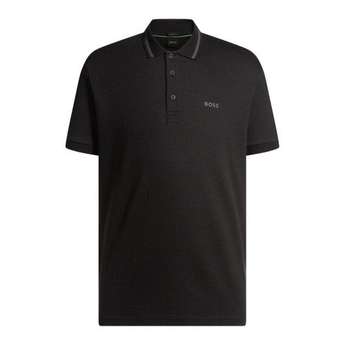 Front - Boss Mens Paddy Tape Jacquard Polo Shirt