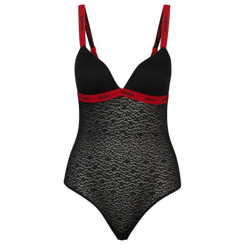 Front - Hugo Womens/Ladies Sporty Lace Bodysuit