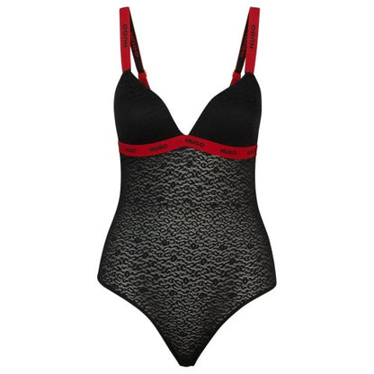Front - Hugo Womens/Ladies Sporty Lace Bodysuit