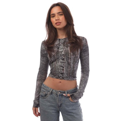Front - Diesel Womens/Ladies T-Clau-N1 Crop Top