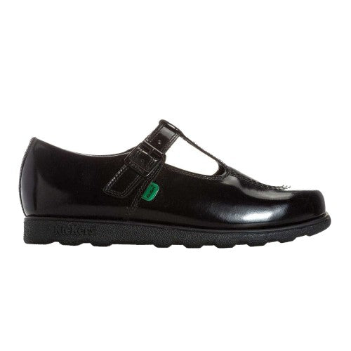 Front - Kickers Womens/Ladies Fragma Patent Leather T-Bar Mary Janes