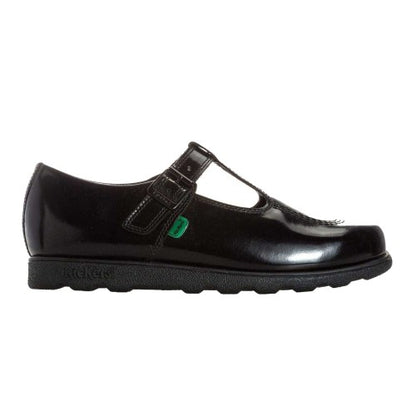 Front - Kickers Womens/Ladies Fragma Patent Leather T-Bar Mary Janes