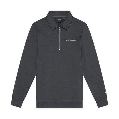 Front - Lyle & Scott Mens Embroidered Quarter Zip Sweatshirt
