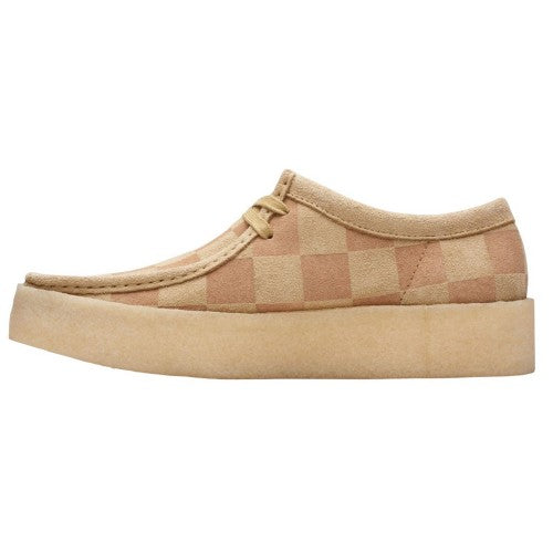 Front - Clarks Mens Wallabee Checked Suede Cupsole Shoes