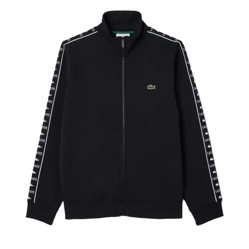 Front - Lacoste Mens Logo Strip Zipped Sweatshirt