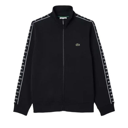 Front - Lacoste Mens Logo Strip Zipped Sweatshirt