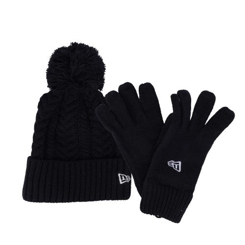 Front - New Era Childrens/Kids Knitted Beanie & Gloves Set