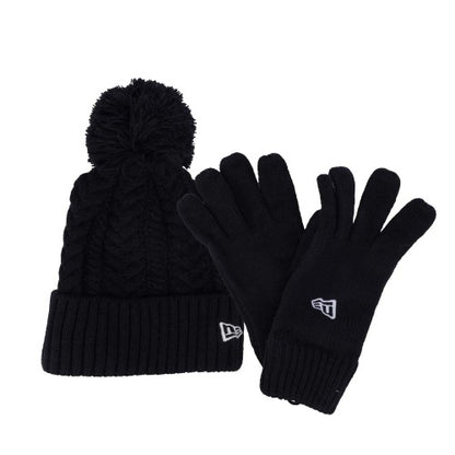 Front - New Era Childrens/Kids Knitted Beanie & Gloves Set