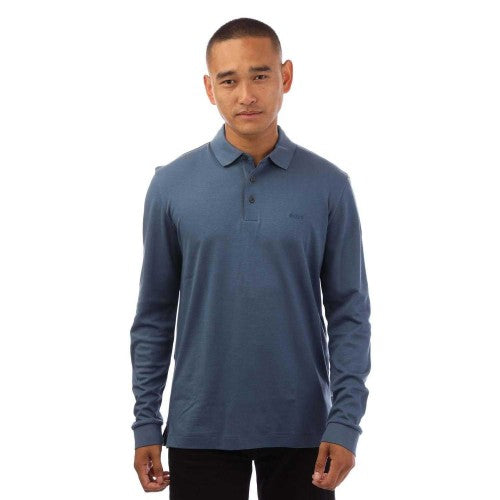 Front - Boss Mens Pado 30 Long-Sleeved Polo Shirt