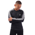Front - Adidas Mens Techfit 3 Stripes Long-Sleeved Training Top
