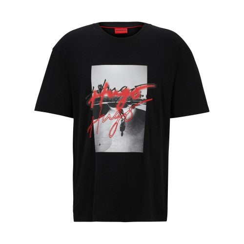 Front - Hugo Mens Logo Back Print T-Shirt