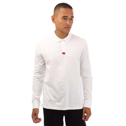Front - Hugo Mens Deresolo222 Long-Sleeved Polo Shirt