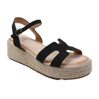 Front - Where´s That From Womens/Ladies London Ankle Strap Platform Espadrilles