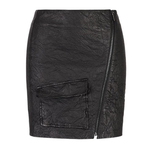 Front - Armani Exchange Womens/Ladies Leather Mini Skirt