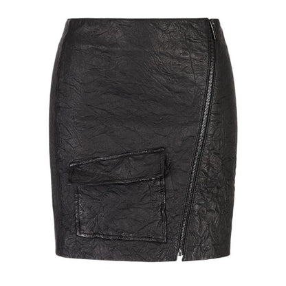 Front - Armani Exchange Womens/Ladies Leather Mini Skirt
