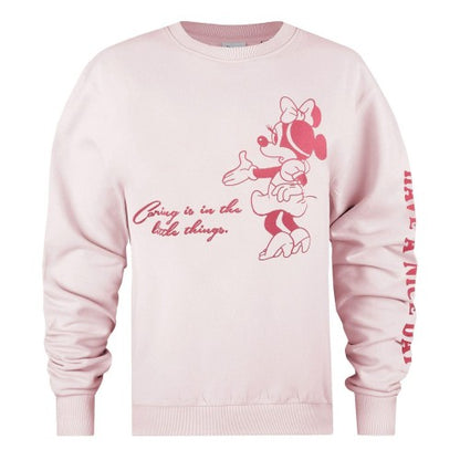 Front - Disney Womens/Ladies Caring Minnie Mouse Crew Neck Sweatshirt