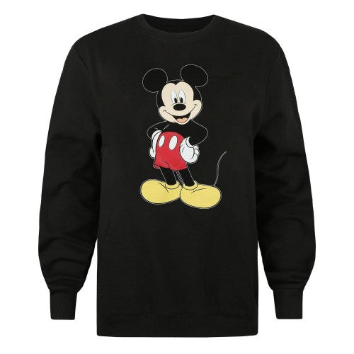 Front - Disney Womens/Ladies Boss Man Mickey Mouse Crew Neck Sweatshirt