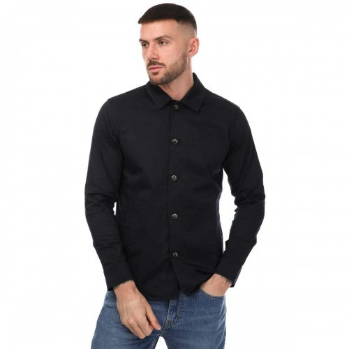 Front - Mercery Mens Sateen Stretch Overshirt