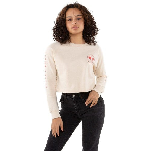 Front - Disney Womens/Ladies Good Vibes Mickey Mouse Crew Neck Sweatshirt