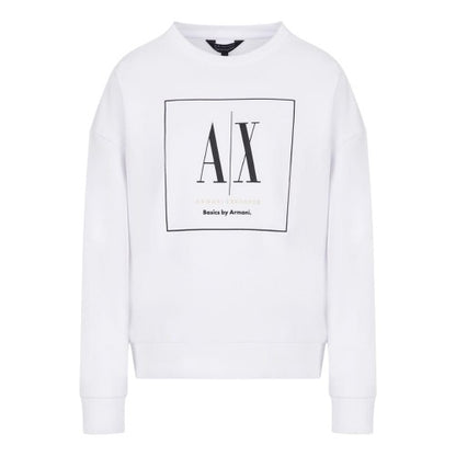 Front - Armani Exchange Mens Crew Neck Sweatshirt