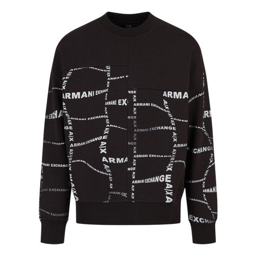 Front - Armani Exchange Mens Crew Neck Sweatshirt
