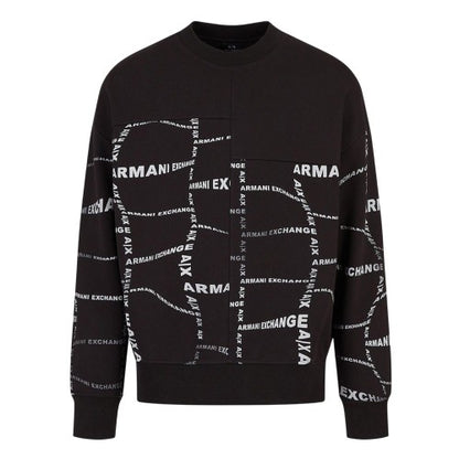 Front - Armani Exchange Mens Crew Neck Sweatshirt