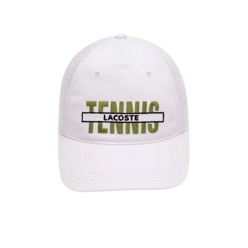 Front - Lacoste Embroidered Gabardine Baseball Cap