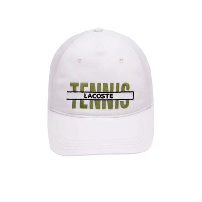 Front - Lacoste Embroidered Gabardine Baseball Cap