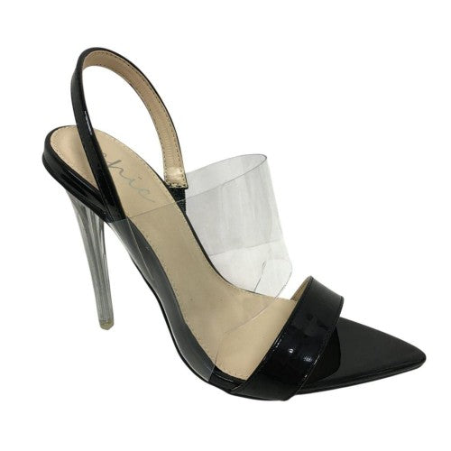 Front - Where´s That From Womens/Ladies Pointed Clear Strap Sandals
