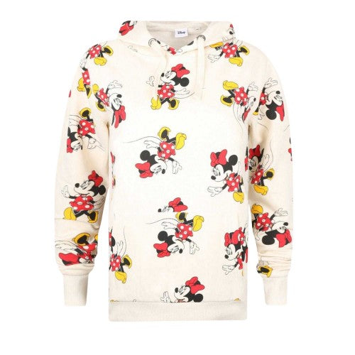 Front - Disney Womens/Ladies Minnie Mouse All-Over Print Hoodie
