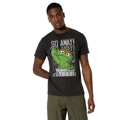 Front - Sesame Street Mens Go Away Oscar The Grouch T-Shirt