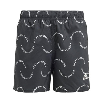 Front - Adidas Childrens/Kids Sportswear Wave Pattern Swim Shorts