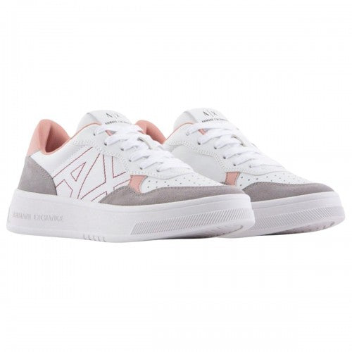 Front - Armani Exchange Womens/Ladies Leather Trainers