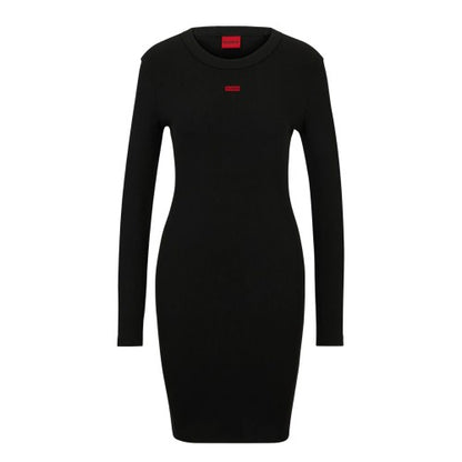 Front - Hugo Womens/Ladies Nemalia Cotton Stretch Bodycon Dress