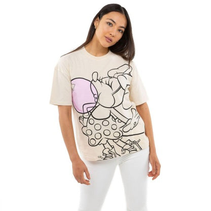 Front - Disney Womens/Ladies Minnie Mouse Bubblegum T-Shirt