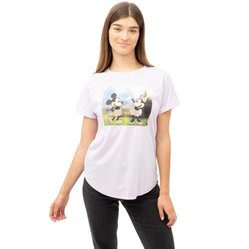 Front - Disney Womens/Ladies Mickey & Minnie Mouse T-Shirt