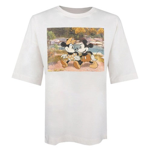 Front - Disney Unisex Adult Mickey & Minnie Mouse Oversized T-Shirt